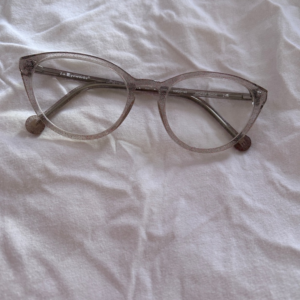 LA Eyeworks Horseshoe Sheer Glitter Women's Glasses Cats Eye - Picture 2 of 5